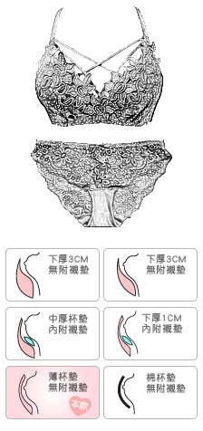 內衣 無鋼圈三角薄杯墊立體蕾絲雕花成套內衣褲 BC罩杯 (附贈蕾絲內褲) - 香草甜心 墨寶藍